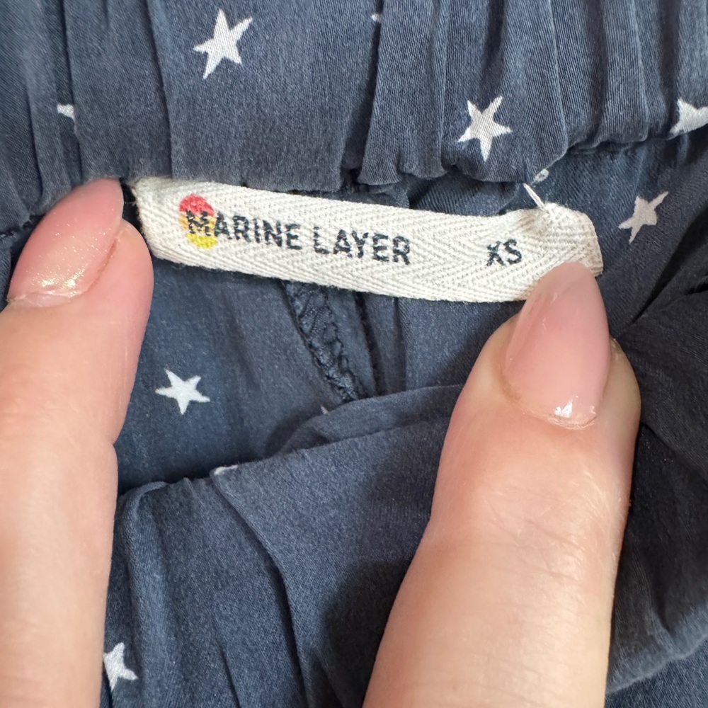 Women’s Marine Layer 100% Silk Pajama Short Set Size XS Starry Night - Picture 7 of 8